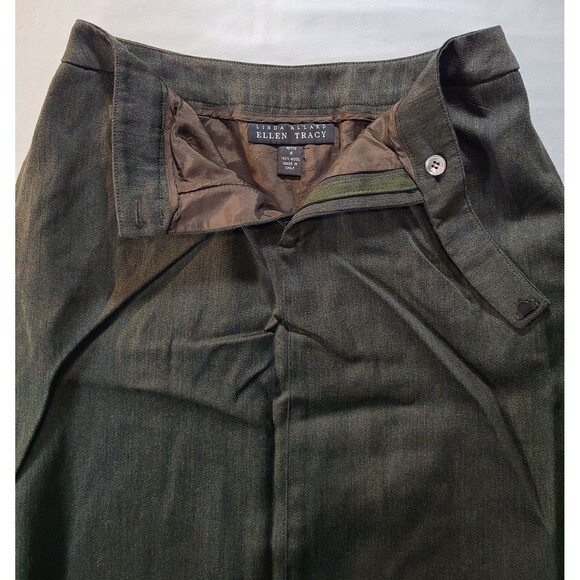 Linda Allard Ellen Tracy Wool Pencil Skirt Green Petite Size 4P Career - Picture 7 of 8